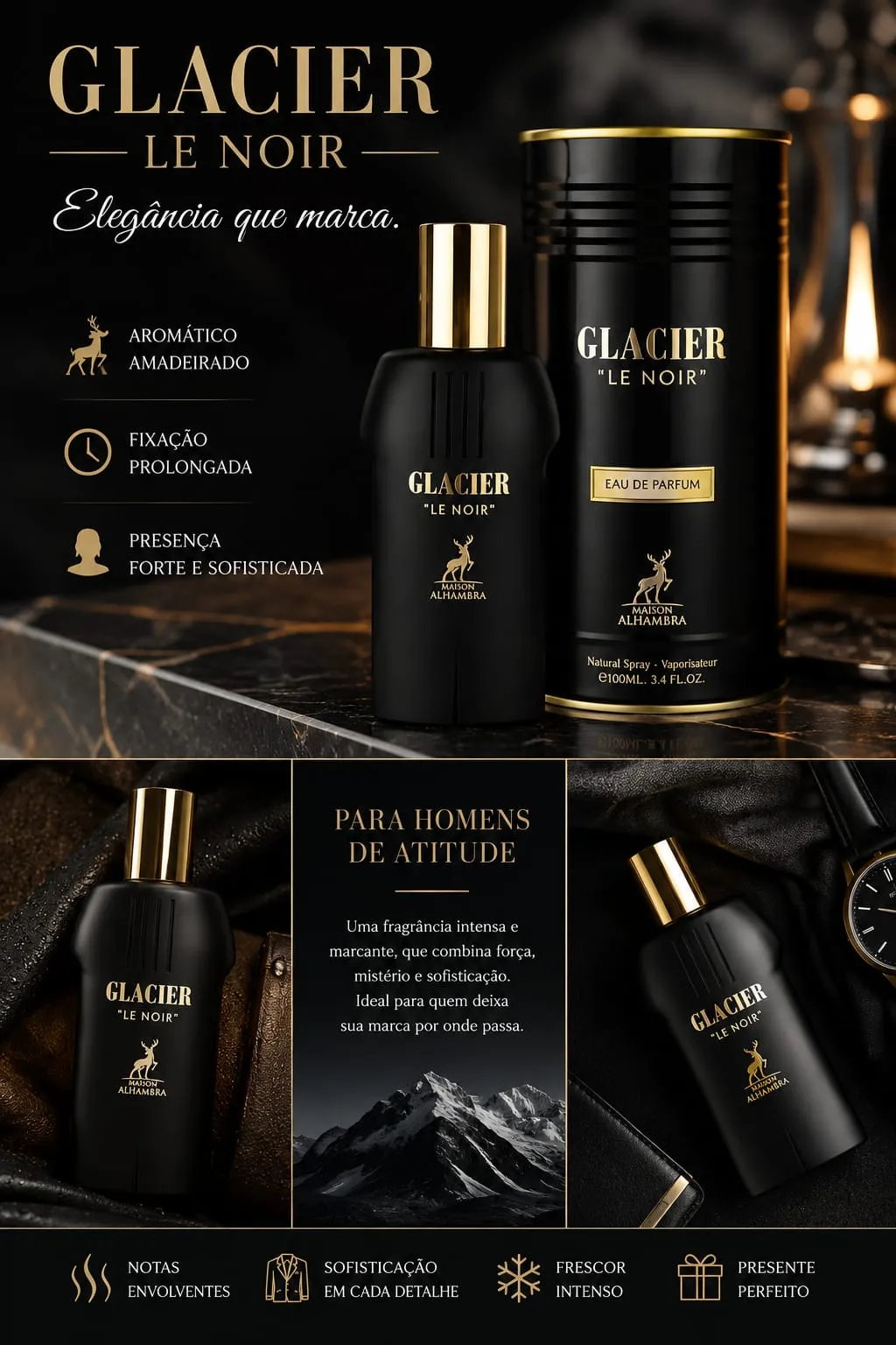 Maison Alhambra Glacier Le Noir Masculino 100ml